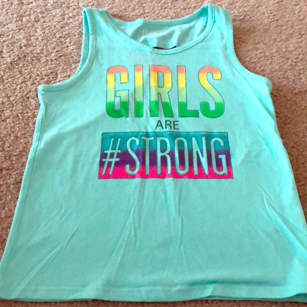 Children place Girls are Strong printed tank